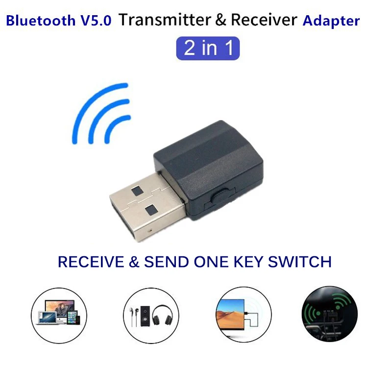 Мини 2в1 Bluetooth 5 0 аудио приемник передатчик беспроводной адаптер 3 мм AUX Стерео для