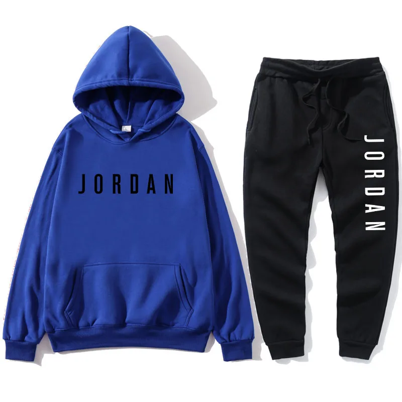 

Men's Solid Color Printed Spring Hoodie And Footpants Two-Piece Suit Men's Casual Jogging Tracksuit Set Men's Clothing