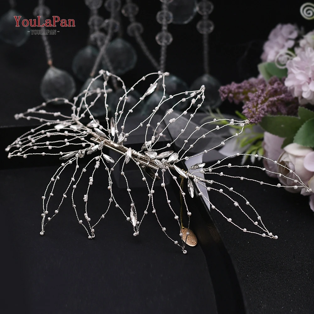 TOPQUEEN HP255 Ручной Работы Стразы Свадебные зажимы для волос кристалл тиара невесты