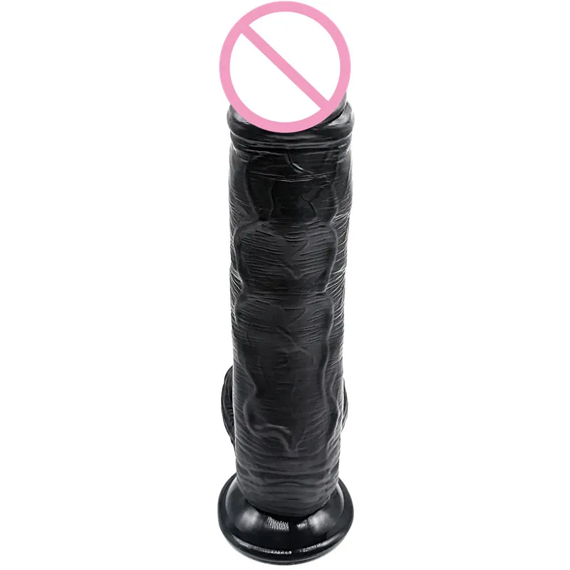 

10" Black Huge Dildo Realistic Big Artificial Penis with Suction Cup Lesbian Toys Fake Dick Sex Toys for Woman Adult Sex Product