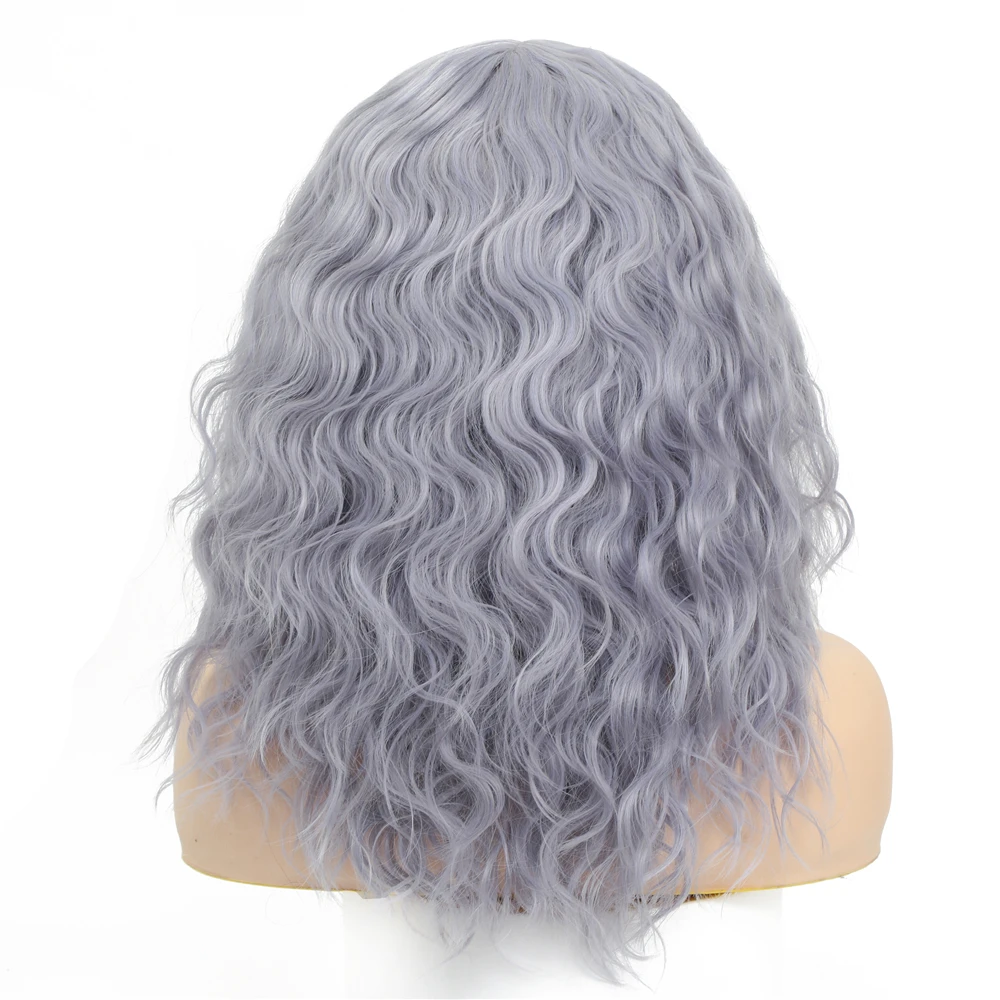 Синтетические серые парики для женщин 18/24 дюйма супервьющийся женский парик с