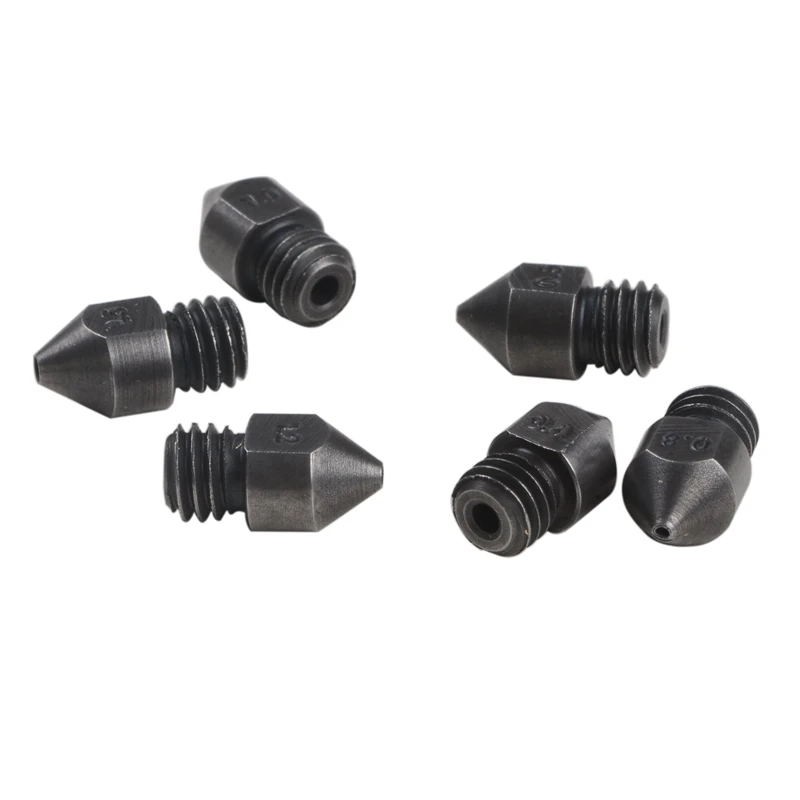 MK8 закаленной Сталь сопла 0 4/0 6/0 8 мм для 1 75 3D печать Hotend (Makerbot CR 10 Эндер 3/Redmi pro Prusa i3