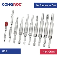 10pcs hss self centering hinge drill bits set hex shank wood hole saw cutter with magnetic screwdriver drill bits kit with case