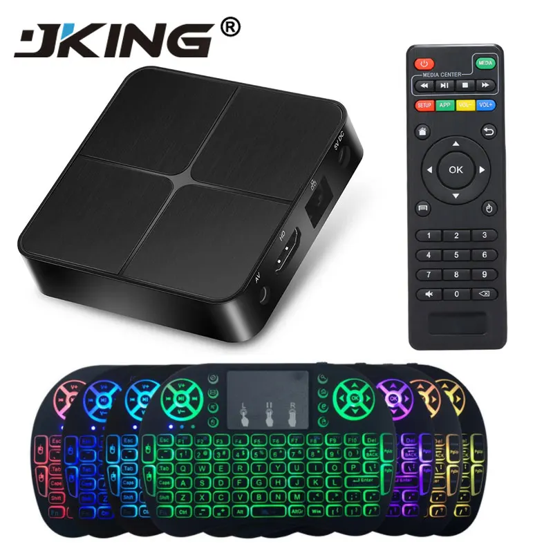 JKING Smart Android 7 1 ТВ приставка RK3229 Четырехъядерный 4K 1080P телеприставка H.265 HDR10 4 ГБ/32 ГБ