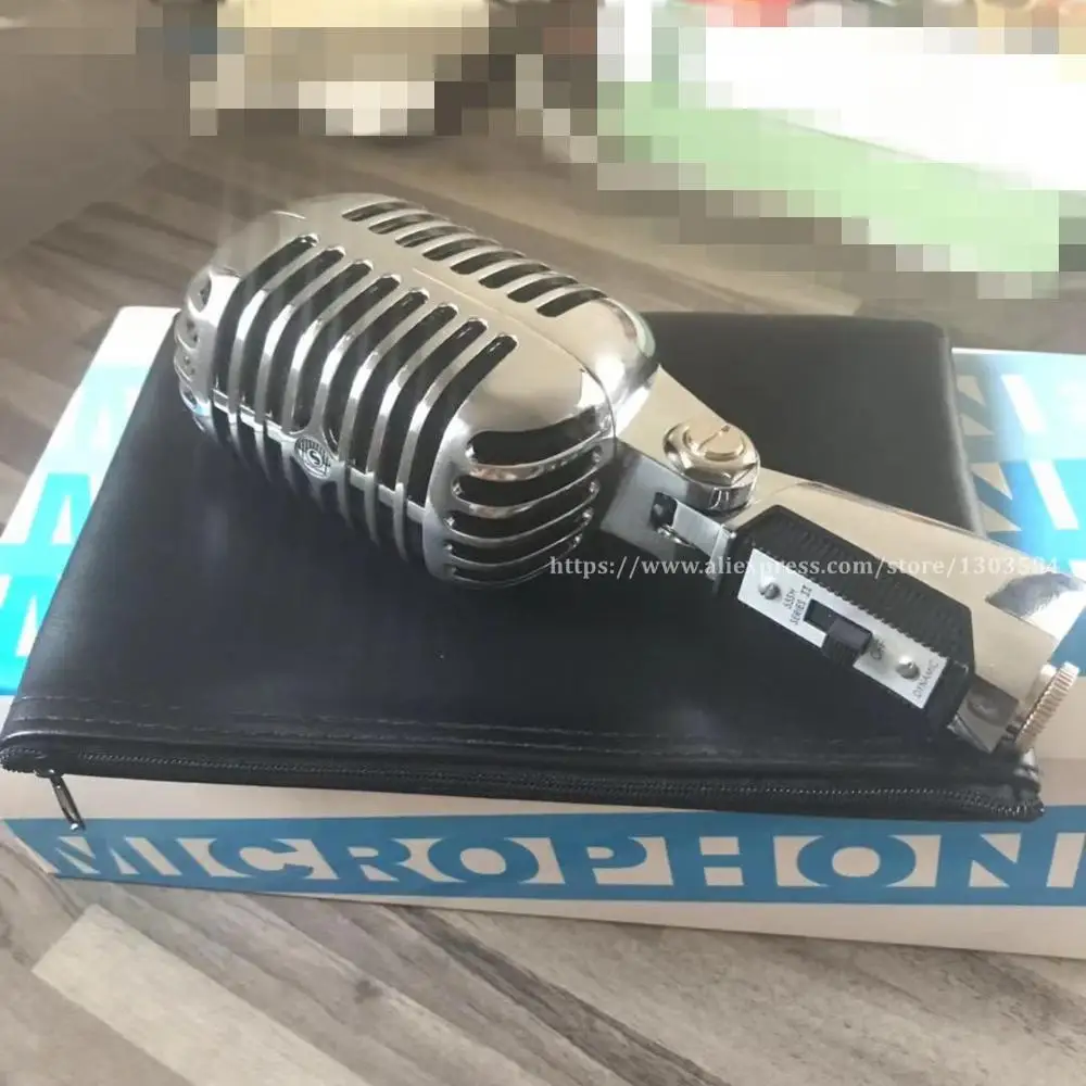 Металлический Профессиональный ретромикрофон 55 sh II Классический проводной