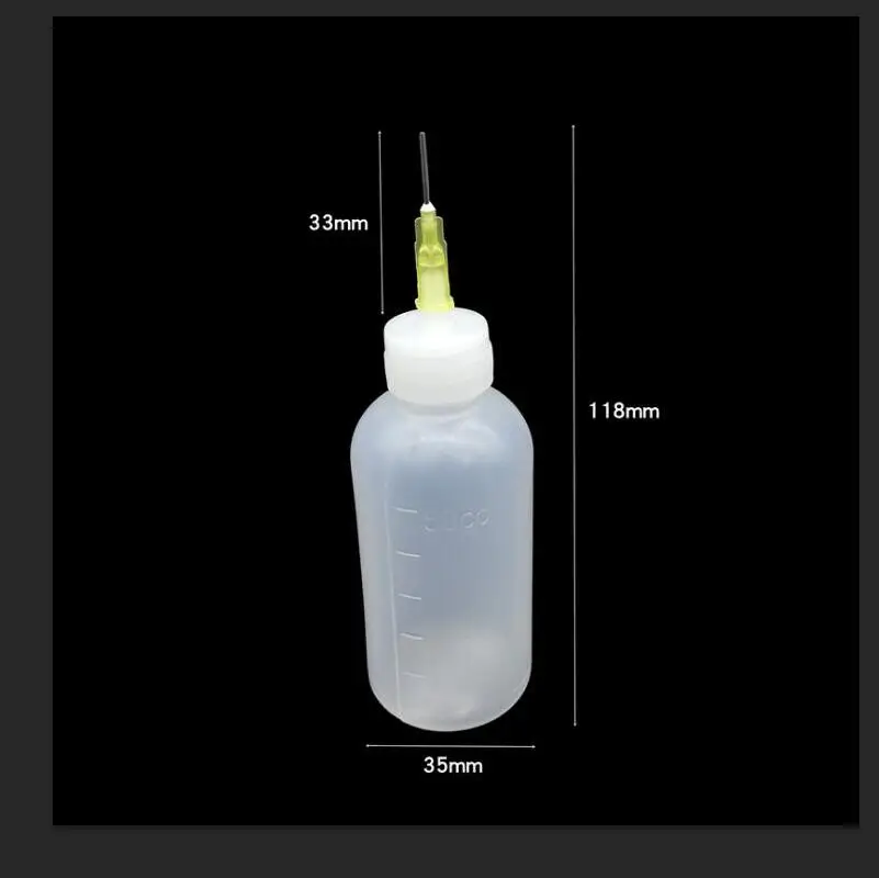 2 шт. 50cc прозрачная бутылка для сдавливания бурового раствора с точечной линией