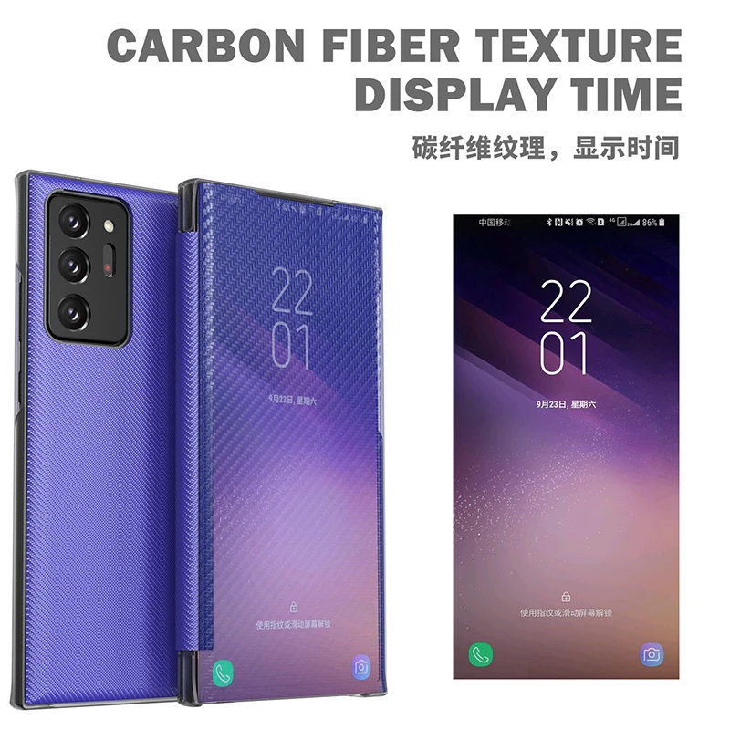 Slim Carbon Fiber Texture Flip Case For Samsung Galaxy A12 A21S A32 A50 A51 A52 A71 M12 Note 8 9 10 20 Note20 Ultra Plus 4G 5G