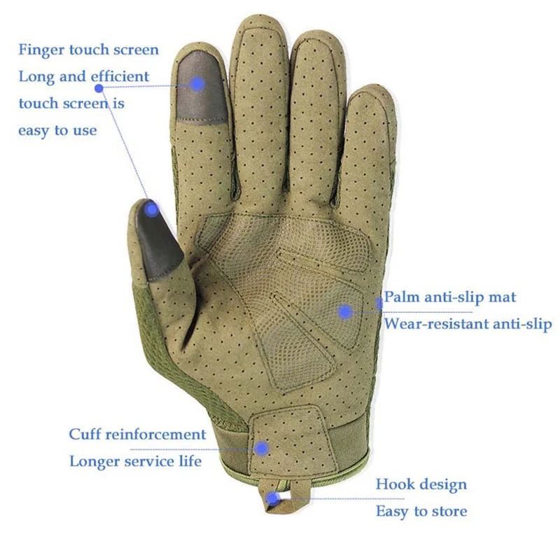 

Outdoor Tactical Full Finger Gloves Army Military Airsoft Hiking Climbing Paintball Sport Anti-slip Breathable Cycling Glove