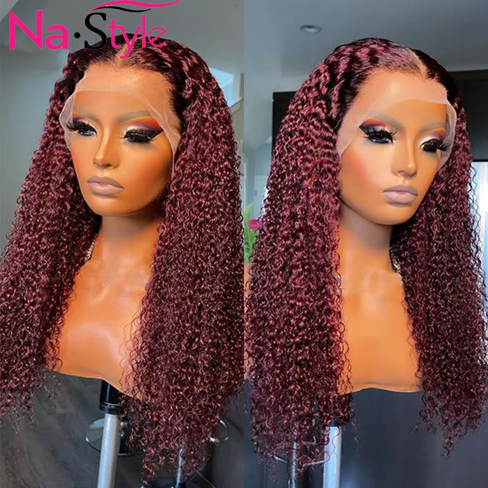

13x6 Lace Front Wig Burgundy 99j Curly Human Hair Wig Red Colored Human Hair Wigs Brazilian Natural Lace Wigs For Black Women