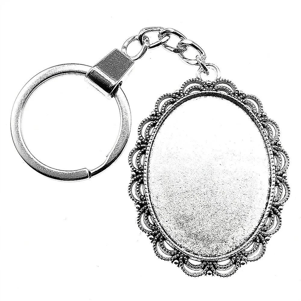 Модный Овальный цветочный стиль 2 цвета 30x40 мм Камея Кабошон основа Подвески