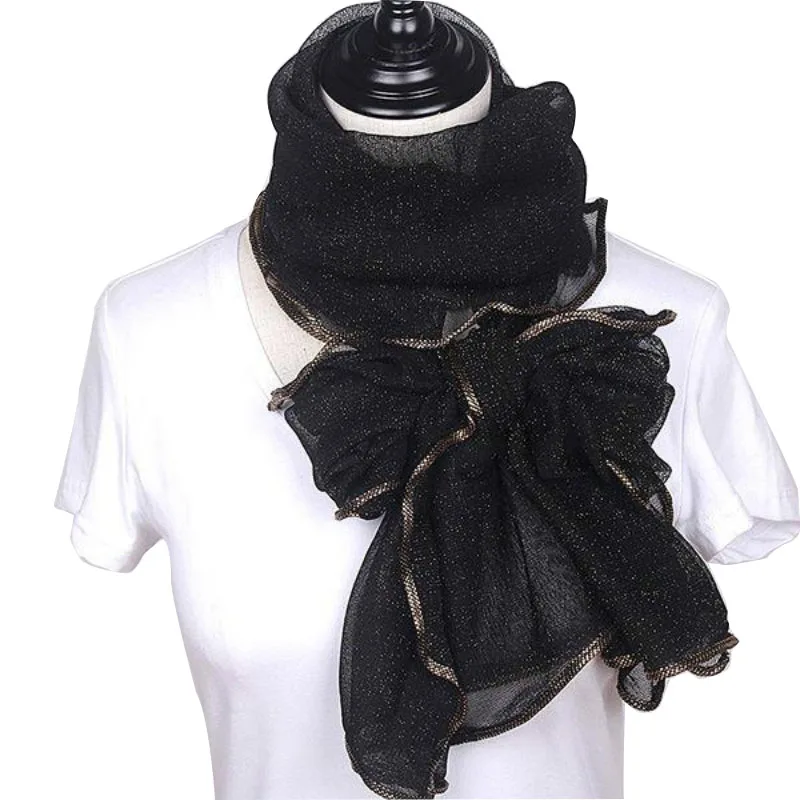 New Arrival Silk Scarves Long Trendy Women Gauze Plain Color Scarf Wrap Women's Breathe Absorb Sweat Lace Shawl | Аксессуары для
