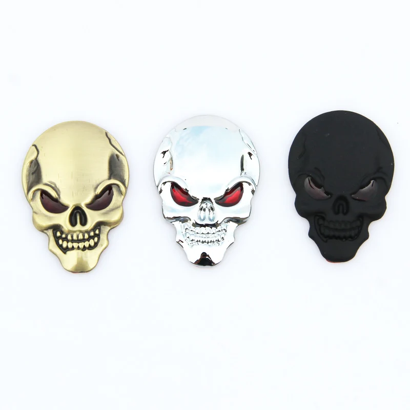 1 шт. металлический 3D Автомобильная наклейка с черепом логотип эмблема значок
