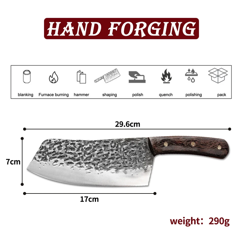 7-дюймовый кованый нож для кухни ручной работы китайский шеф-повар нарезки мяса