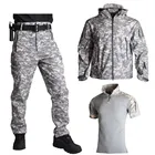 Куртка с мягкой ракушкой Shark Skin, брюки, рубашки, военная униформа, камуфляжный Тактический Костюм, армейская одежда, походные куртки, водонепроницаемые