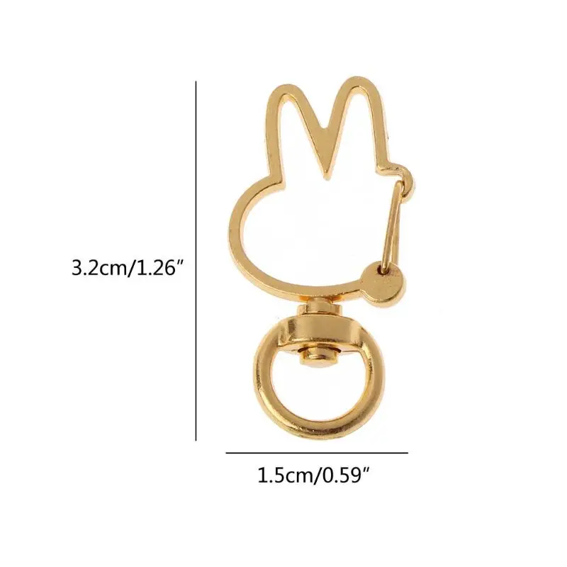 10Pcs Cute Rabbit Keychain Metal Swivel Lobster Clasp Snap Hook Jewelry Findings | Украшения и аксессуары