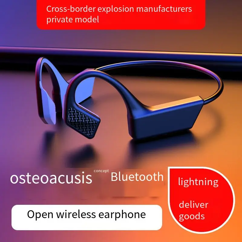 

XNCORN New Bone Conduction Bluetooth Headset 5.0 Head-mounted Non-ear Wireless Sports Bluetooth Headset