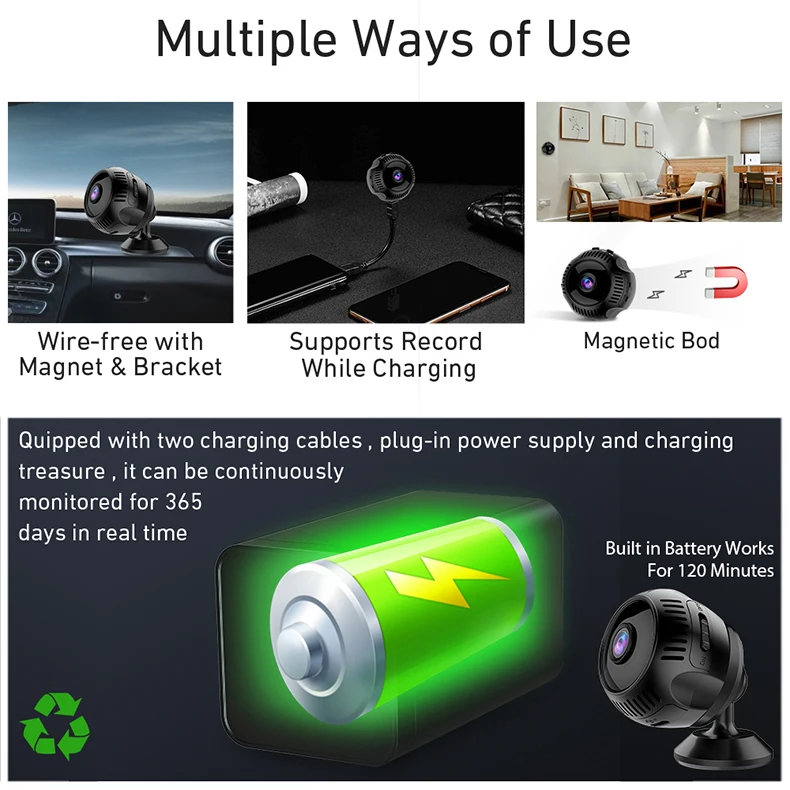 Мини-камера X7 1080 P, wifi, для обнаружения движения, инфракрасное ночное видение, Спортивная, автомобильная, микро-камера, ремешок для часов, DV, видео рекордер, видеокамеры
