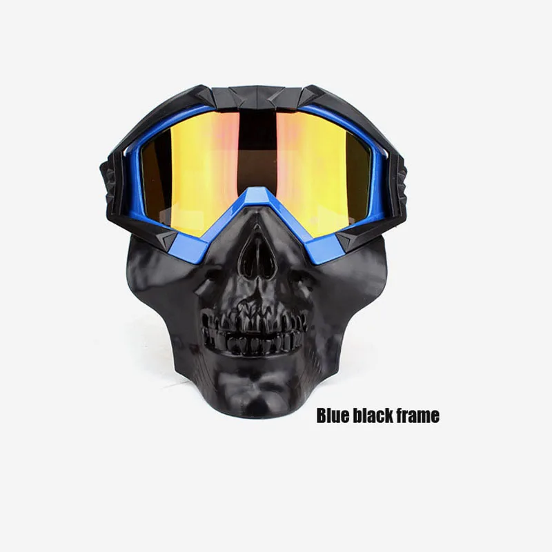Blue black frame Съемная мотоциклетная тактическая маска для глаз мото Ветер Пыль Защита от гоночного велоспорта шлем защитная маска для глаз анти-УФ - Цвет: Blue black frame