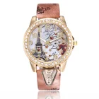 Часы наручные унисекс в стиле бохо для мужчин и женщин, креативные с рисунком Эйфелевой башни, с кристаллами и бриллиантами, для пар