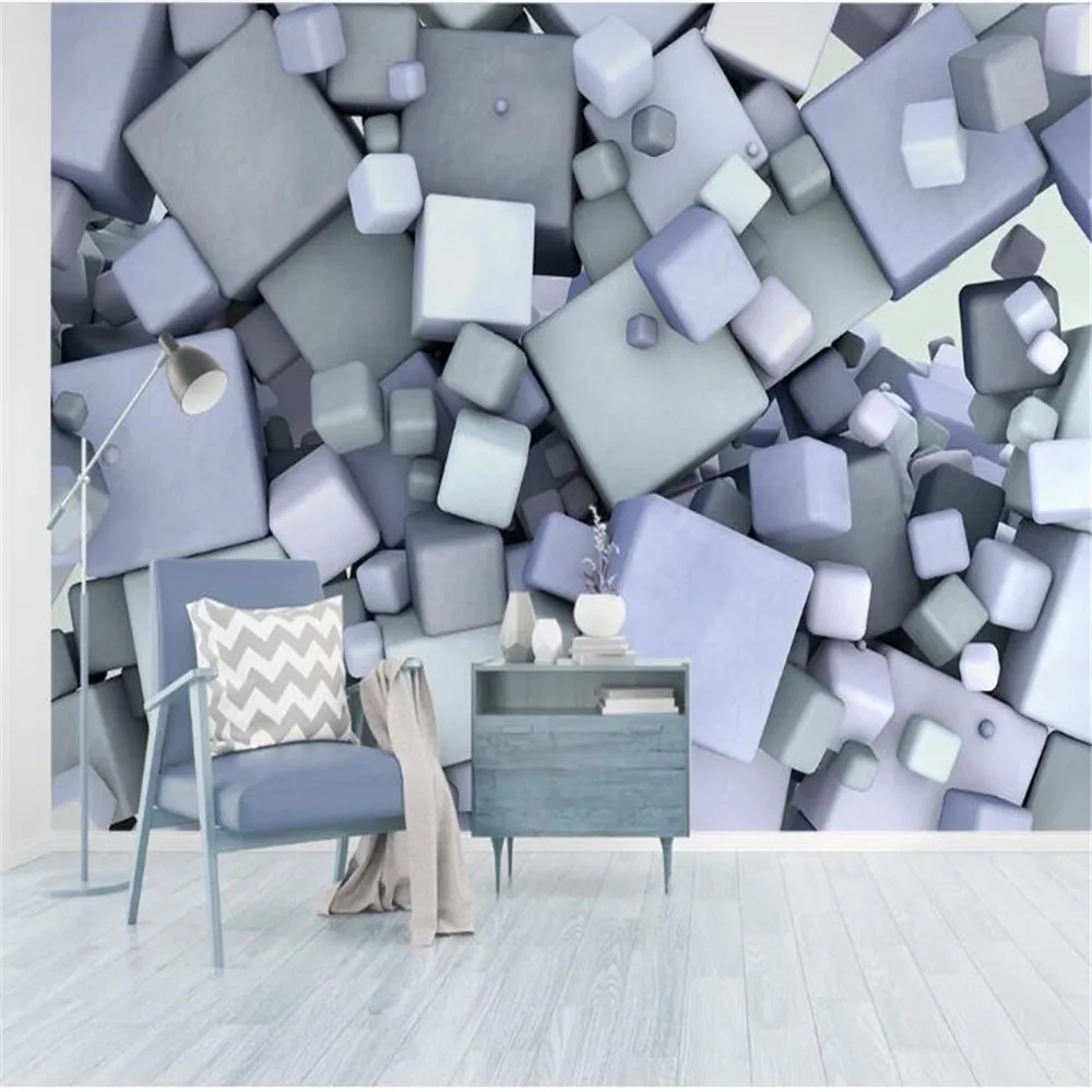 

milofi factory custom wallpaper mural 3D Nordic three-dimensional geometric square living room background wall