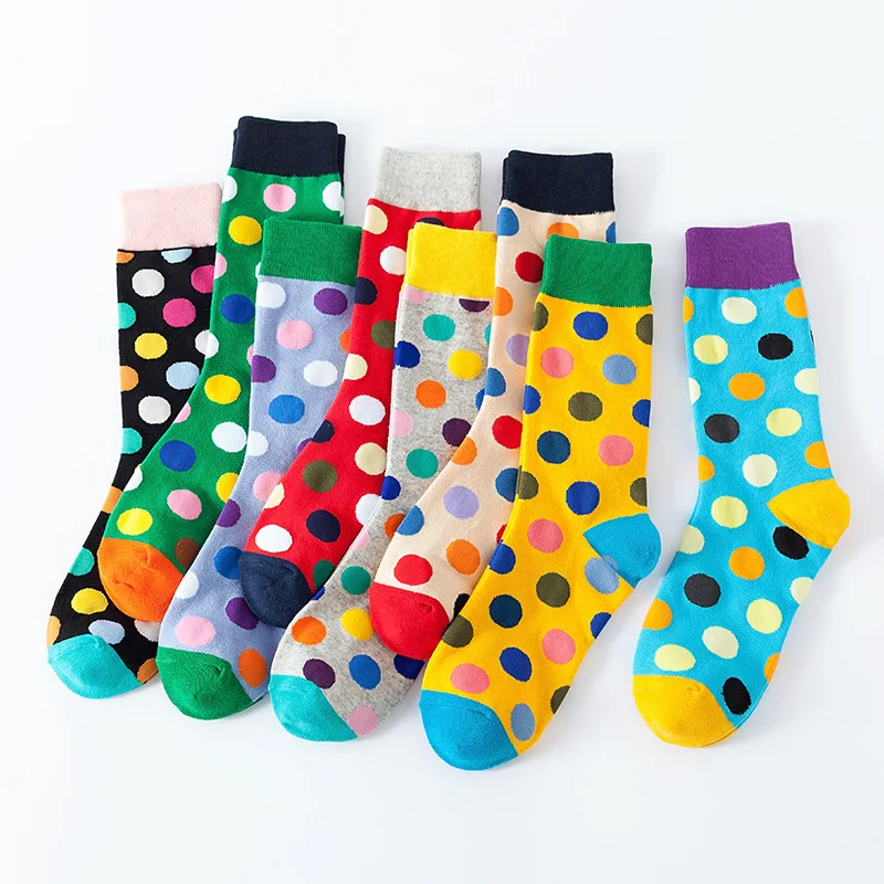 

1 Pair Women Socks Cartoon Round Dot Cute Kawaii Funny Casual Female Cotton Socks Hosiery Streetwear Harajuku Crew Sock