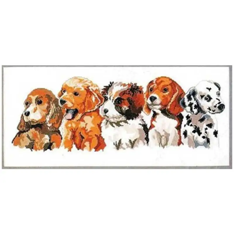 

Набор для вышивки крестом, с изображением щенков, 11CT, 14CT, 18CT