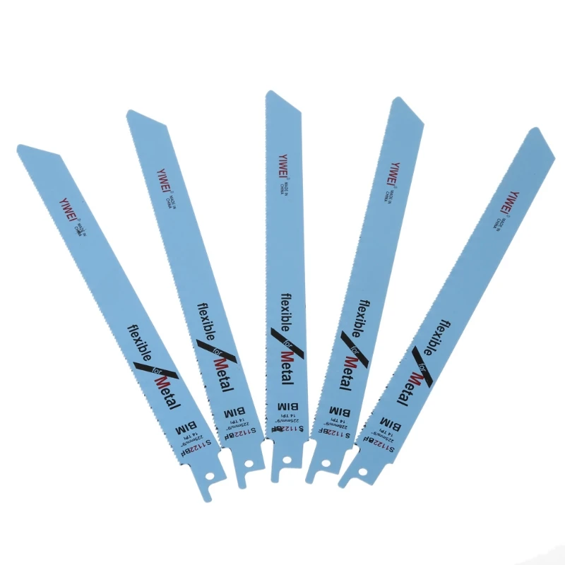 

5 Pcs S1122BF Reciprocating Sabre Saw Blades 227mm 9\" For Metal & Wood Cutting C5AC