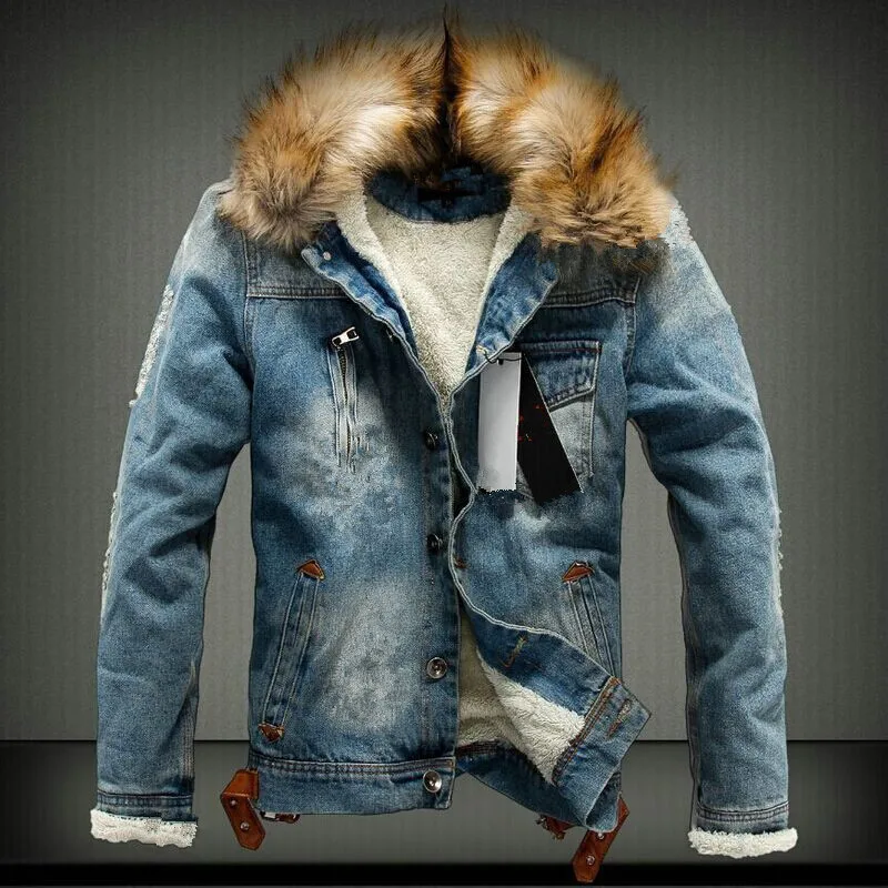 

Международная торговля осень и зима парная модель Мужская бархатная утепленная джинсовая куртка большого размера Корейская мужская джинс...