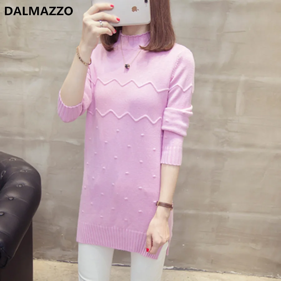 Новинка осени 2020 женские водолазки с длинным рукавом пуловеры вязаные Длинные