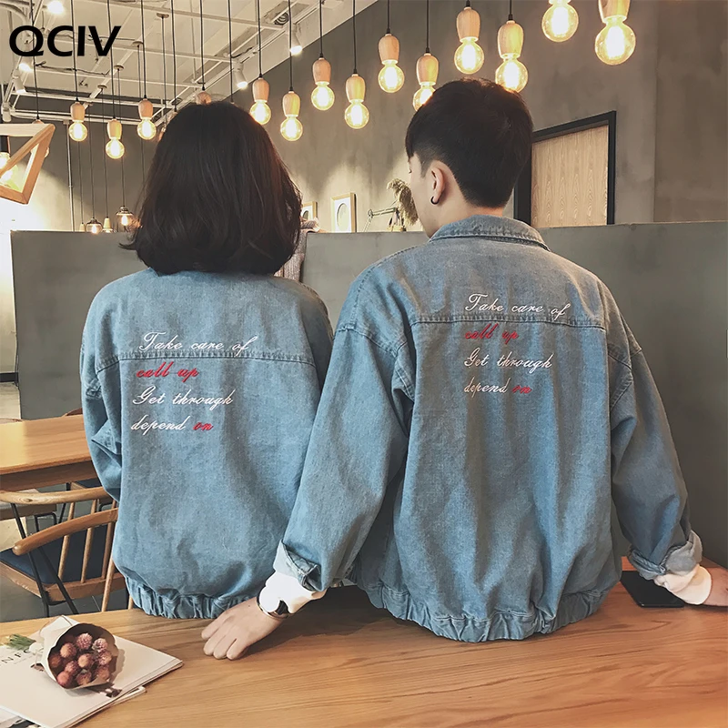 

Spring autumn Fashion denim jacket male loose Harajuku bf wind student Korean wild denim jacket for men women couples