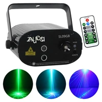 aucd mini 9 patterns green blue laser lights mix 3w blove led beam projector stage lighting dj disco party show system sl09gb