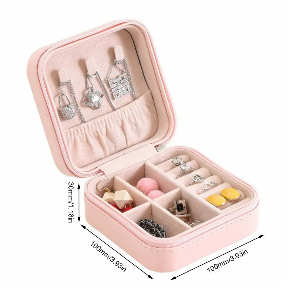 

Jewelry Organizer Portable Case Necklace Earrings Rings Box PU Leather Multi-compartments Storage Jewelry Containers