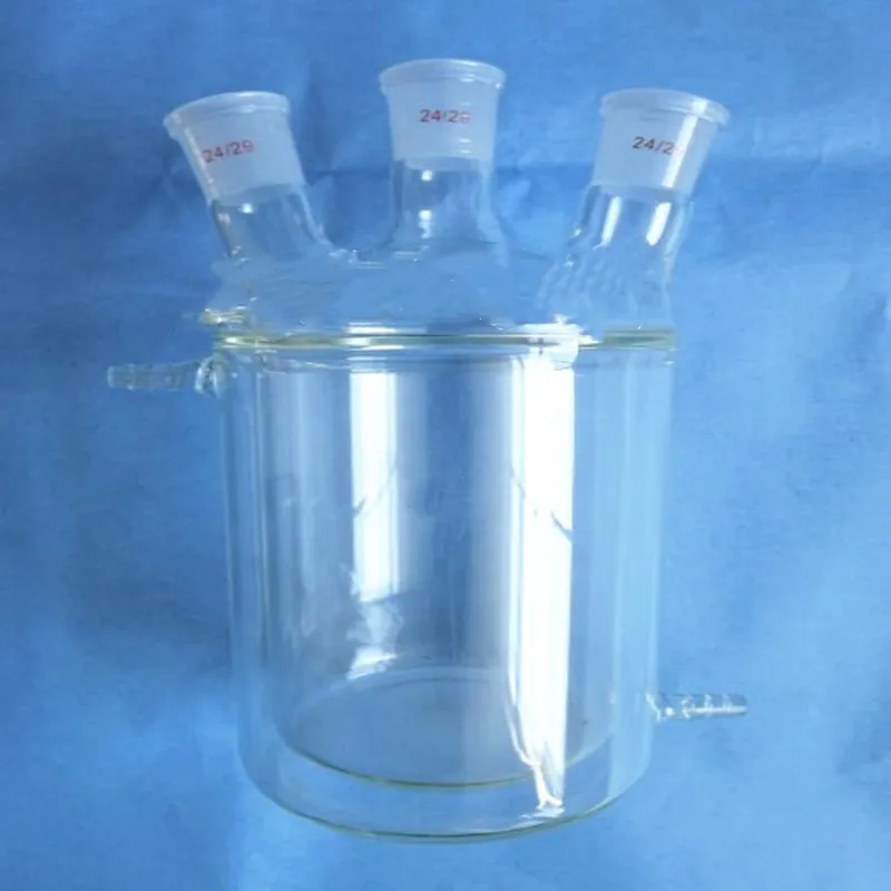 

Glass reactor 1000 / 24 * 3 three port double layer reaction bottle