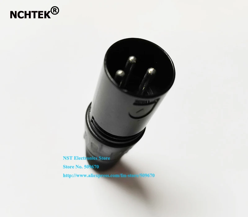 NCHTEK XLR 3 контактный штекер кабельный концевой разъем черный никелевый
