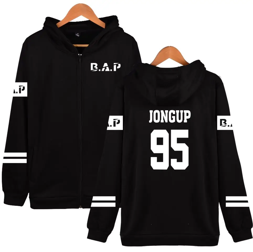 

Kpop B.A.P Popular Groups Zipper Hoodies Men/Women Popular Hip Hop Winter Hoodie Sweatshirt Cotton Casual Plus Size teenage coat