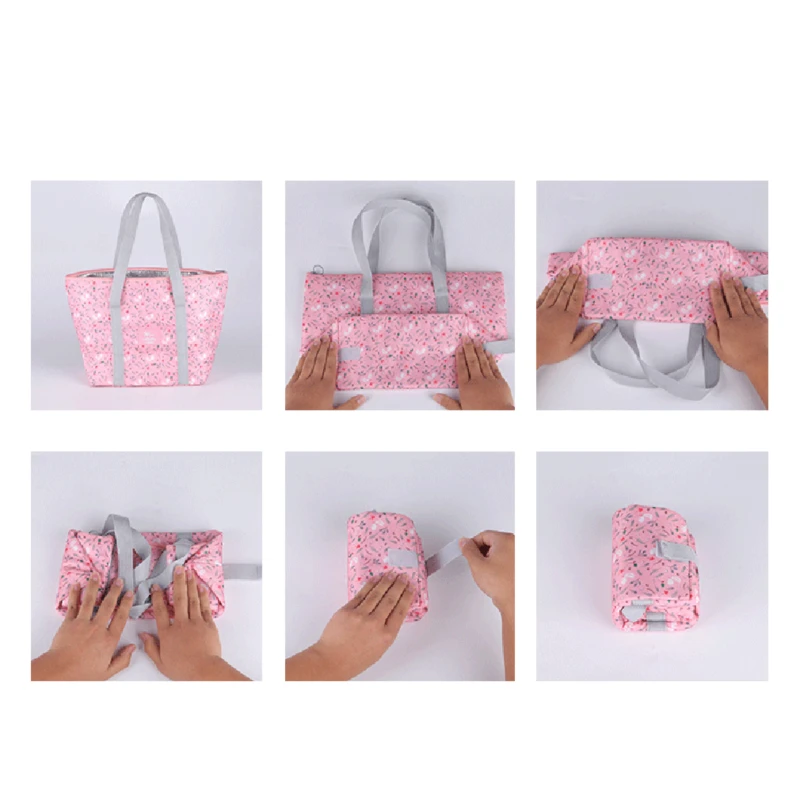 

Print Lunch Bag Women High Quality Portable Cooler Bags Hand Waterproof Picnic Travel Breakfast Food Box Pack Kids New