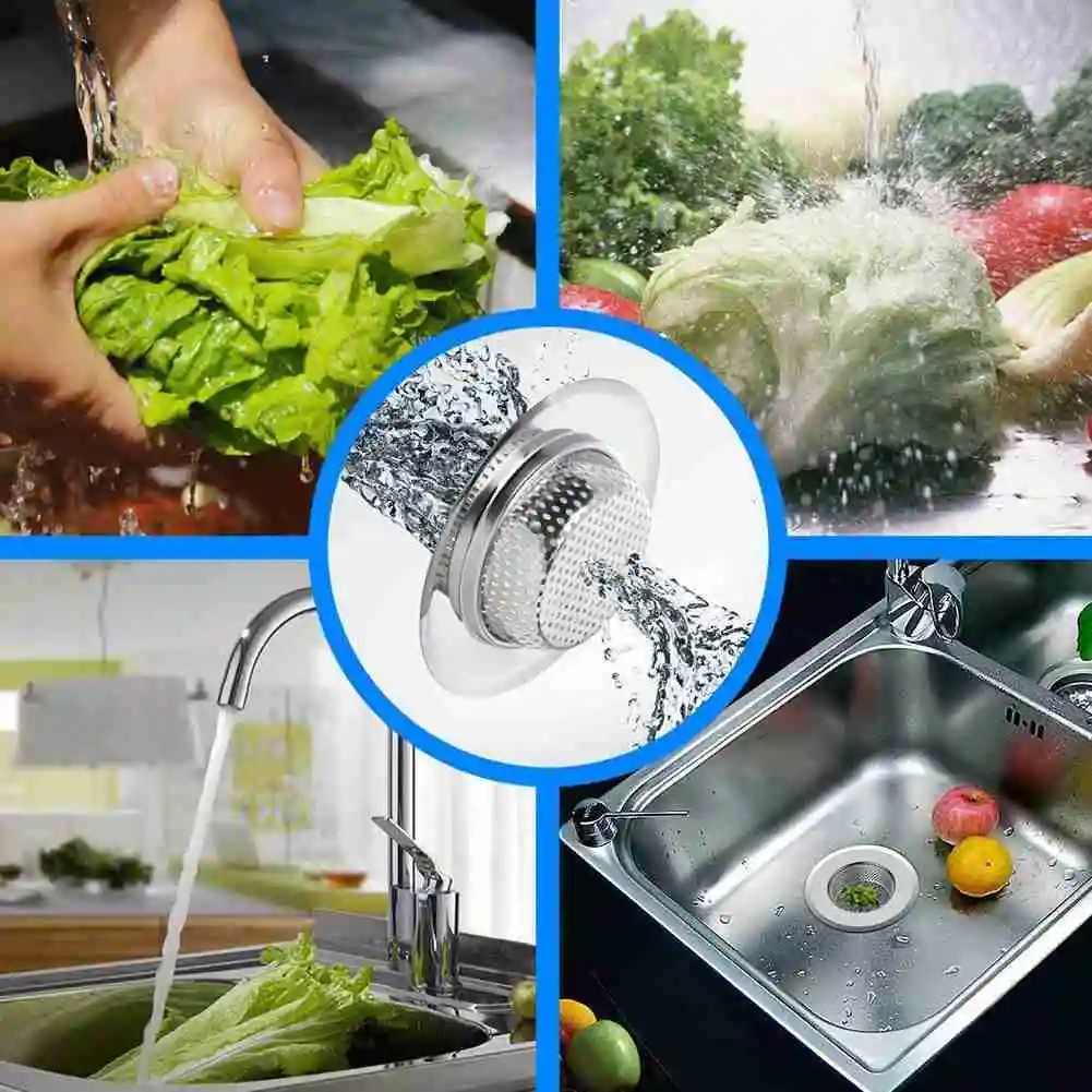 

Kitchen Tool Floor Drain Stainless Steel Bathtub Hair Catcher Stopper Shower Drain Hole Filter Trap Cleaner Metal Sink Strainer