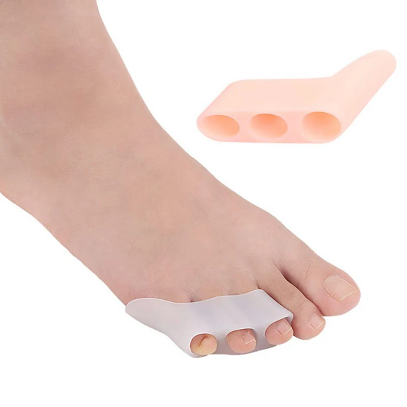 1Pair Silicone Toe Separator Spreader Gel Bunion Splint Corrector Overlapping Protection Foot Care | Красота и здоровье