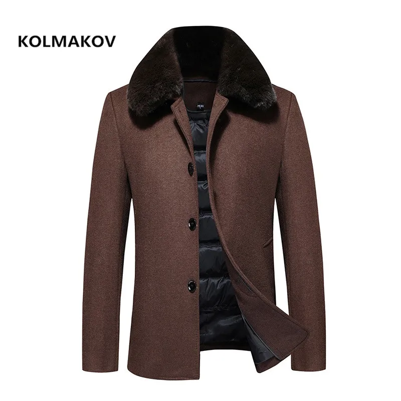 

2021 winter new arrival wool trench coat men,men's 90% white duck down wool jackets ,thicked wool coat men,plus-size M-6XL