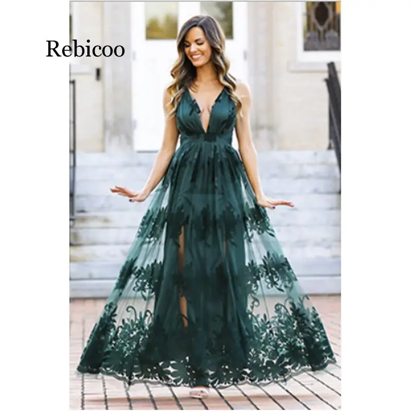 Женское вечернее платье Rebicoo однотонное элегантное шифоновое без рукавов летнее