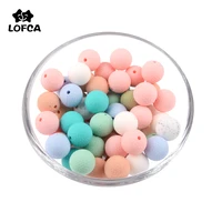 lofca 15mm 10pcs silicone leather look beads silicone leatherette look beads loose teether beads baby toy teether