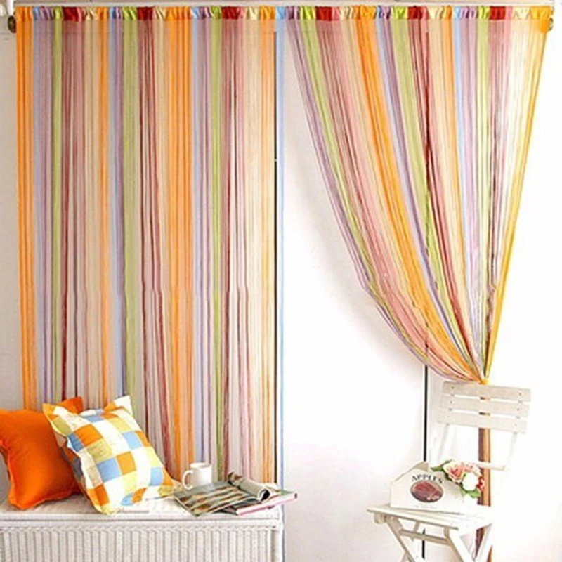 

100CMX200CM Multi-Color Line Curtain Indoor Decor Room Divider Strip Tassel String For Living Door Window Panel Tassel Curtain