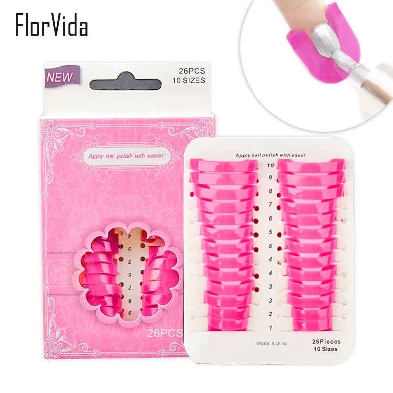FlorVida 26 шт./компл. розовый для дизайна ногтей инструмент для ногтей анти-перелив клип лак для ногтей край анти-затопления маникюрный набор инструментов