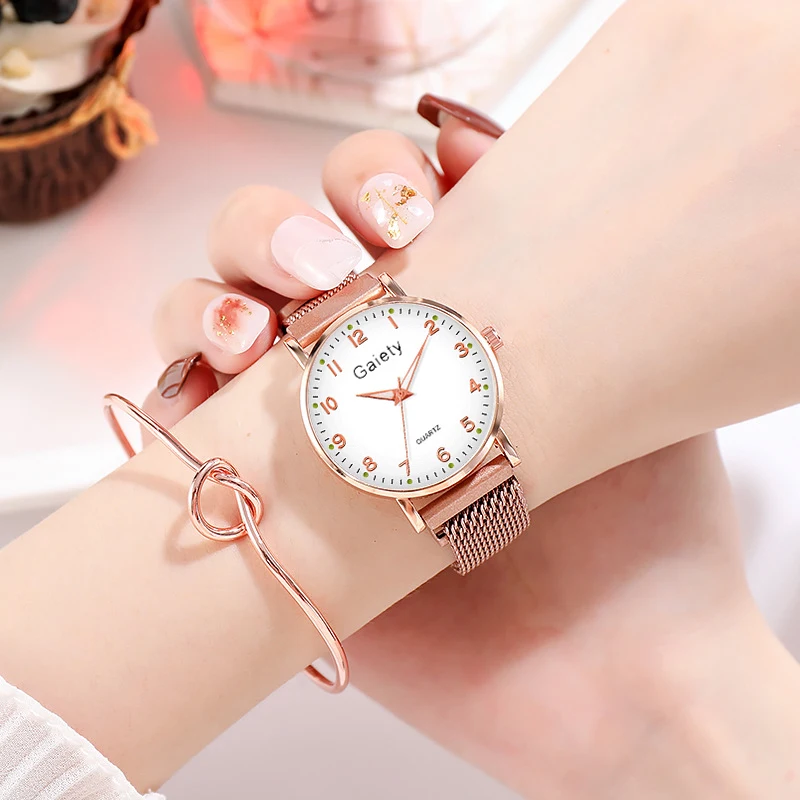 Часы наручные женские кварцевые с сетчатым браслетом брендовые простые люксовые