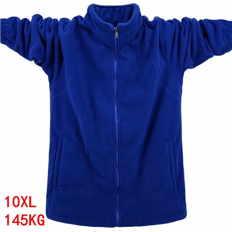 

Large size 10xl 145kg men's jacket fleece 6xl 7XL 8xl 9xl autumn winter long sleeve Lapel zip pocket blue black big sports coat