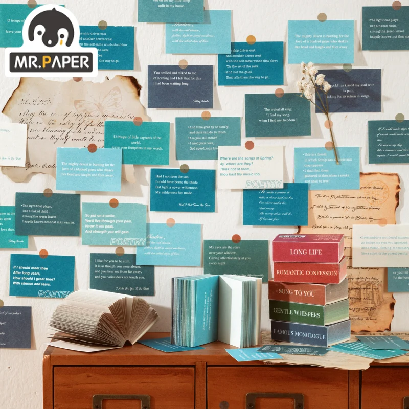 Mr Paper 8 дизайн 100 листов/книга легкая бумага со словами серия Английский материал