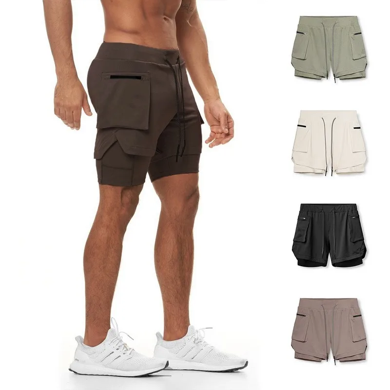

Men's Running Shorts Mens 2 In 1 Sports Shorts Male Double-deck Quick Drying Sports Men Shorts Jogging Gym Shorts Men