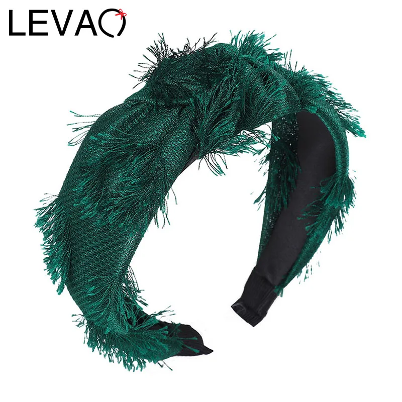 Элегантный однотонный ободок LEVAO для волос тюрбан женщин милые аксессуары в