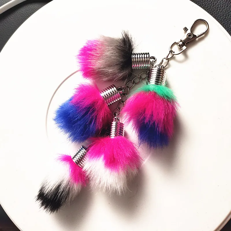 20 см в длину Искусственный мех брелки виноград гроздь дизайн брелоки с помпонами