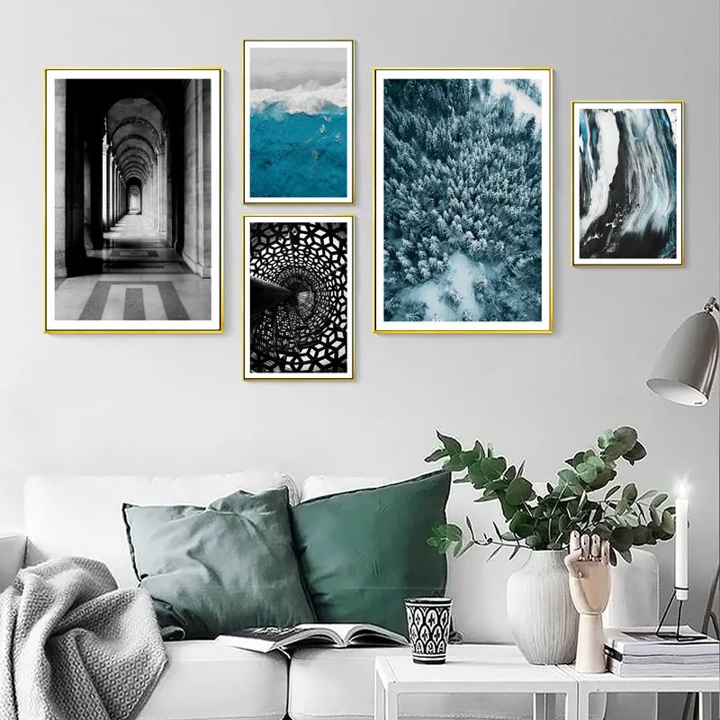 Скандинавский купол коридор винтажные плакаты и принты морской лес настенная